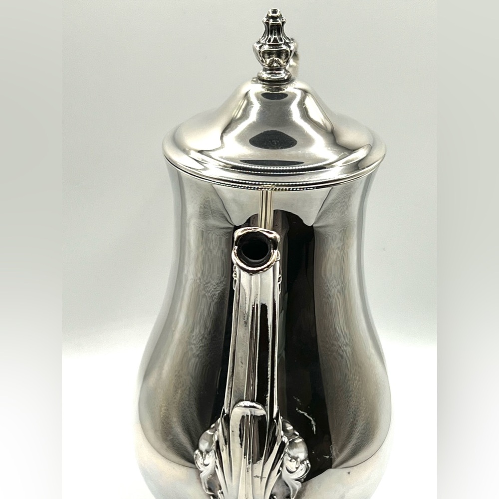 VTG WM Rogers 800 Silver Plated Footed Victorian Style Coffee Tea Pot w/Lid 10" - Picture 7 of 10